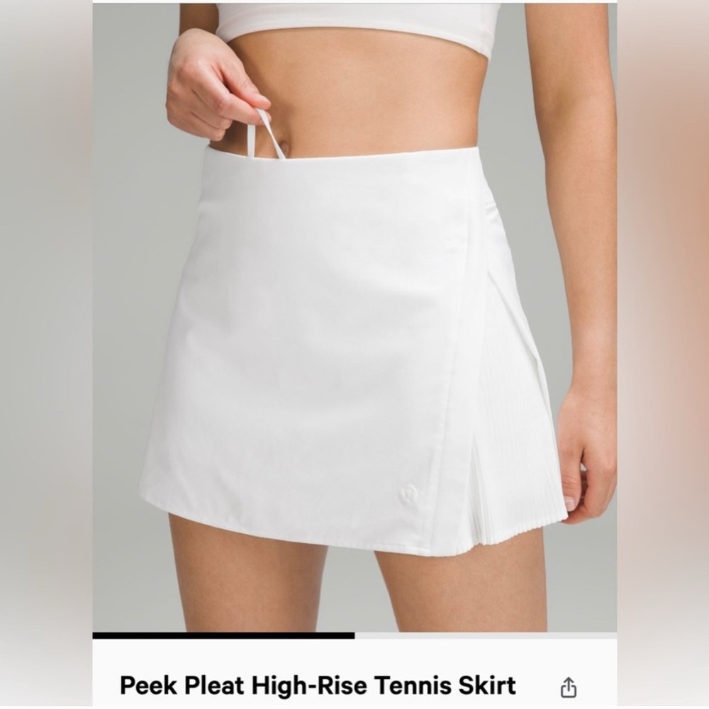 Lululemon White High-Rise Tennis Skirt